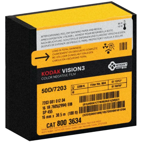 Kodak Vision3 50D 7203 Motion Picture FIlm 16mm, 35mm, Cinefilm, Bolex